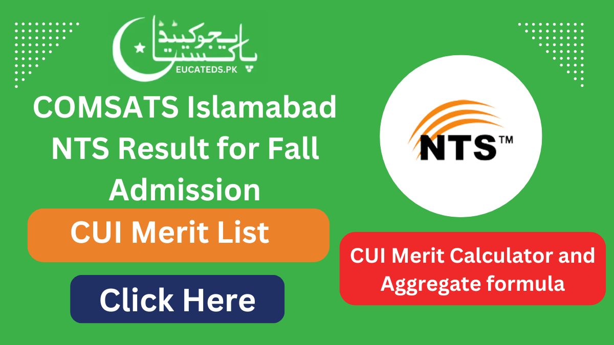 COMSATS Islamabad NTS Result for Fall Admission