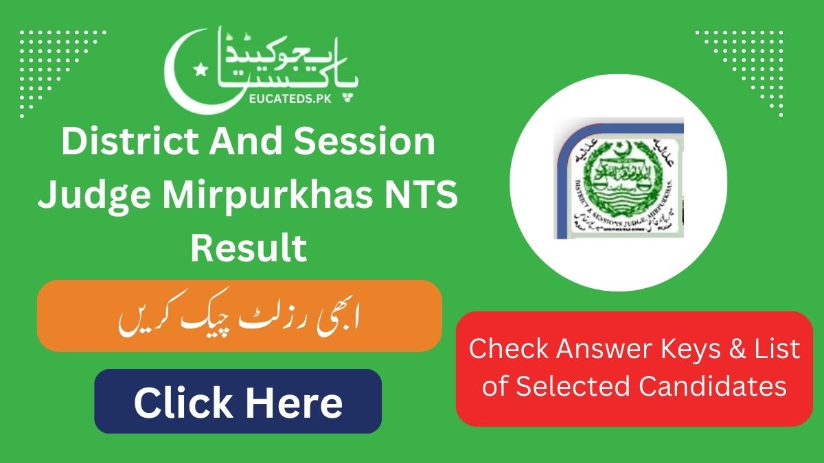 District And Session Judge Mirpurkhas NTS Result