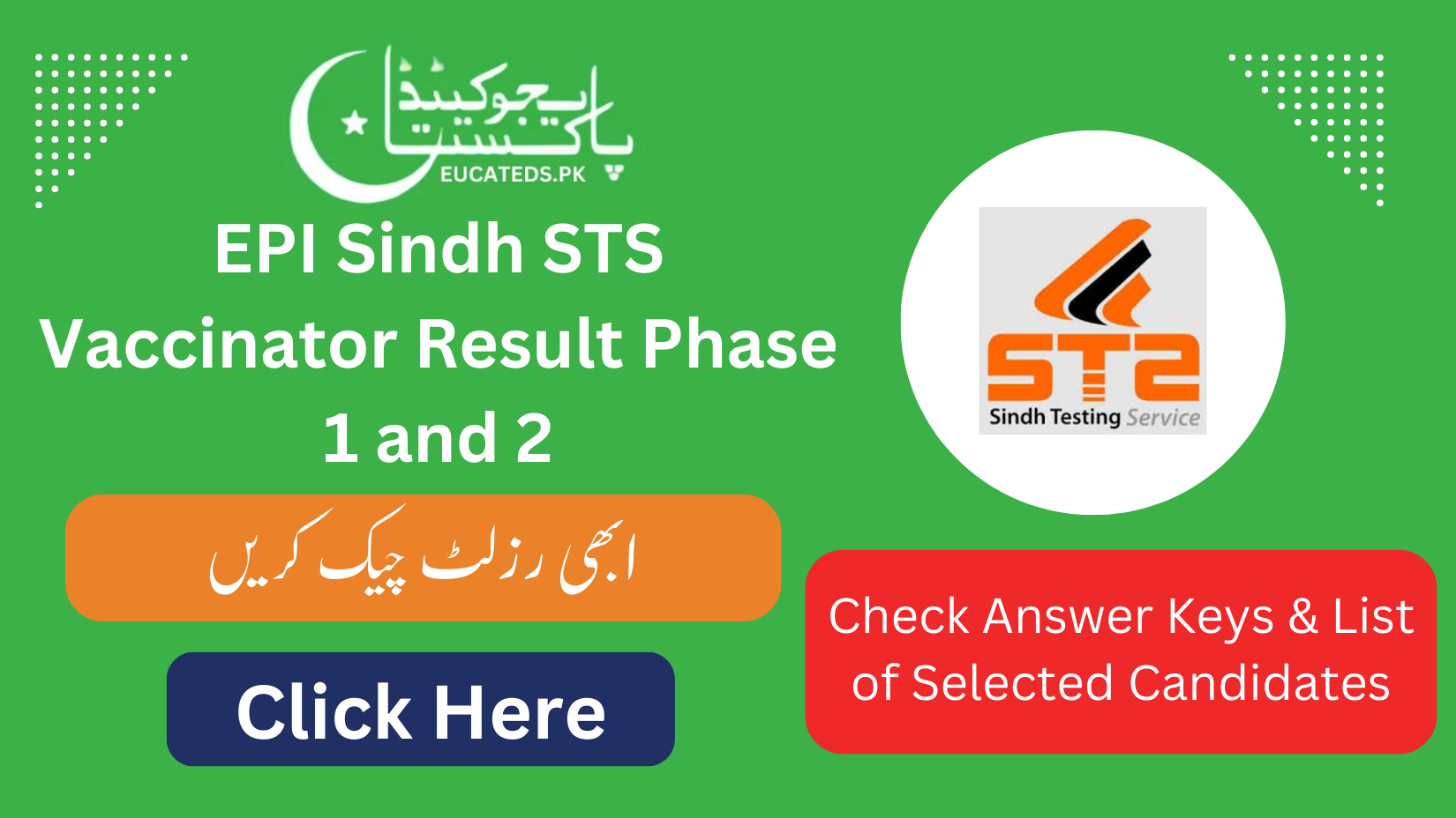 EPI Sindh STS Vaccinator Result Final Merit List