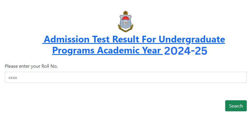 PU Entry Test Result 2024 Undergraduate