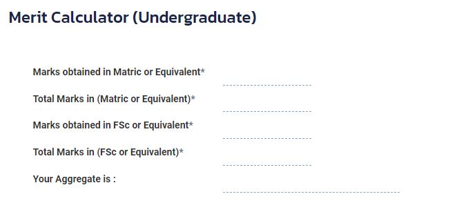 QAU Merit Calculator Undergraduate