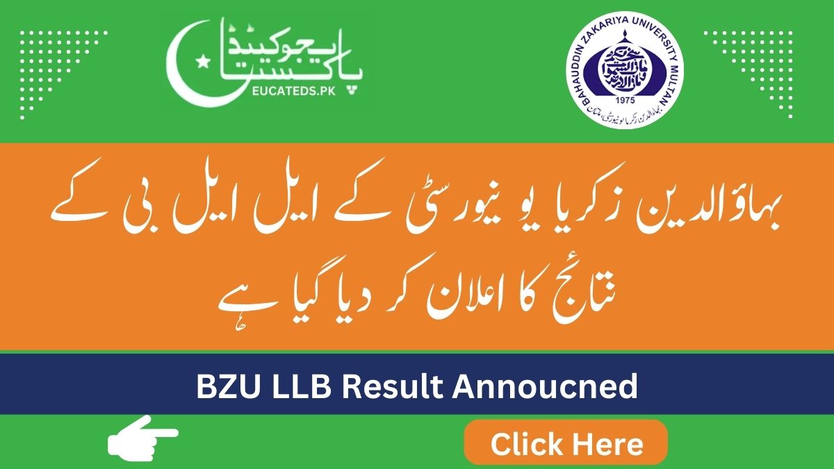 BZU LLB Result Date Announced www.bzu.edu.pk