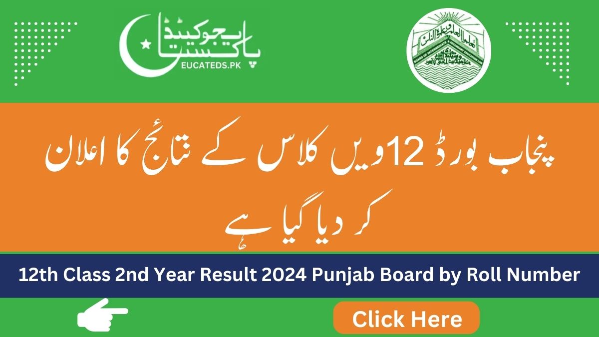 12th Class 2nd Year Result 2024 Punjab Board by Roll Number