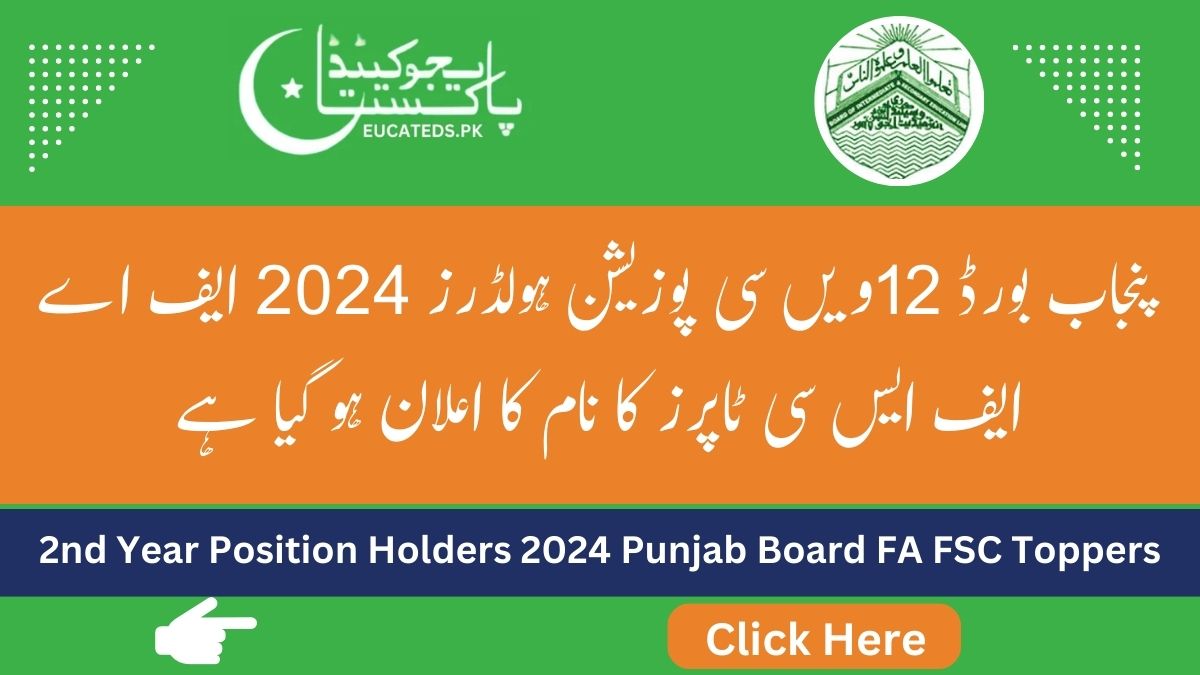 2nd Year Position Holders 2024 Punjab Board FA FSC Toppers