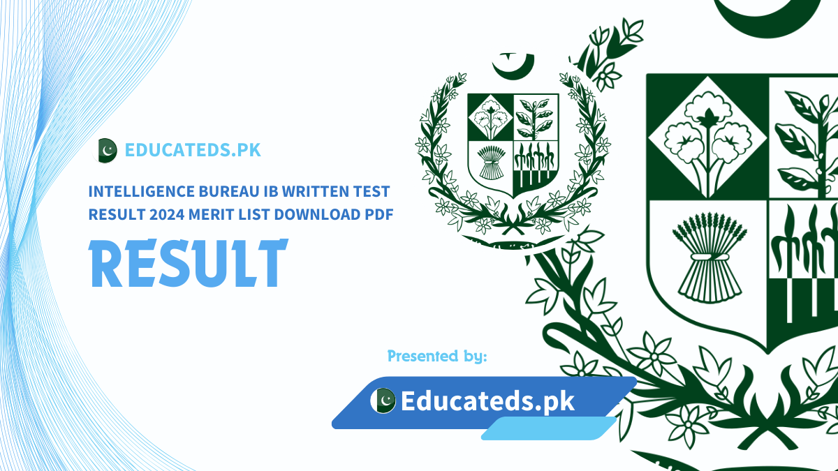 Intelligence Bureau IB Written Test Result 2024 Merit List Download PDF